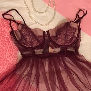 💜Victoria’s Secret purple lace baby doll💜